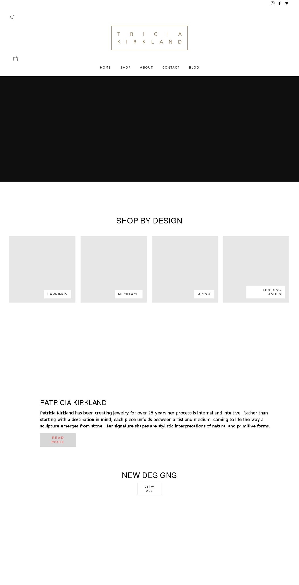 triciakirklandjewelry.com shopify website screenshot