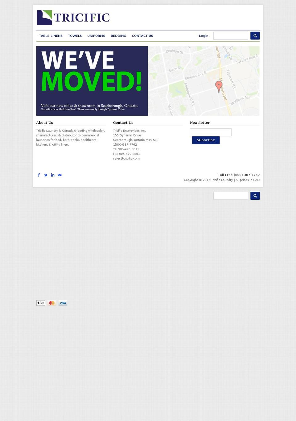 tricificlaundry.com shopify website screenshot