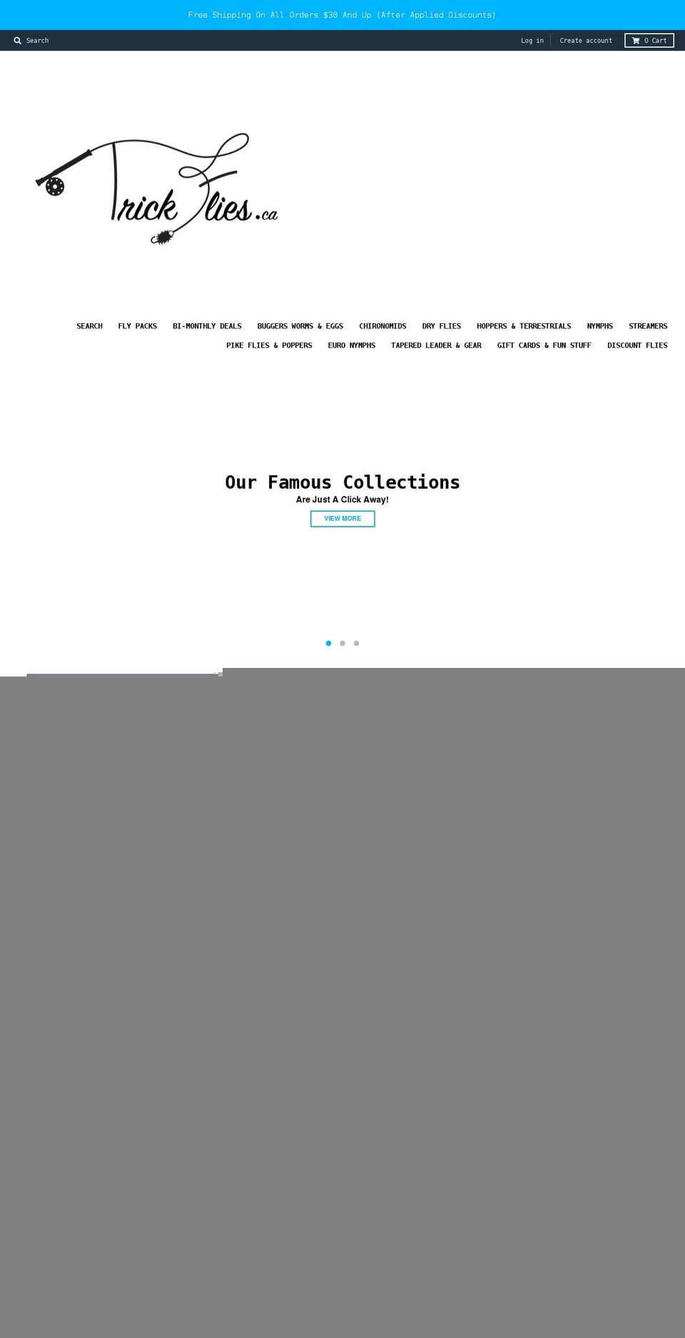 trickflies.ca shopify website screenshot