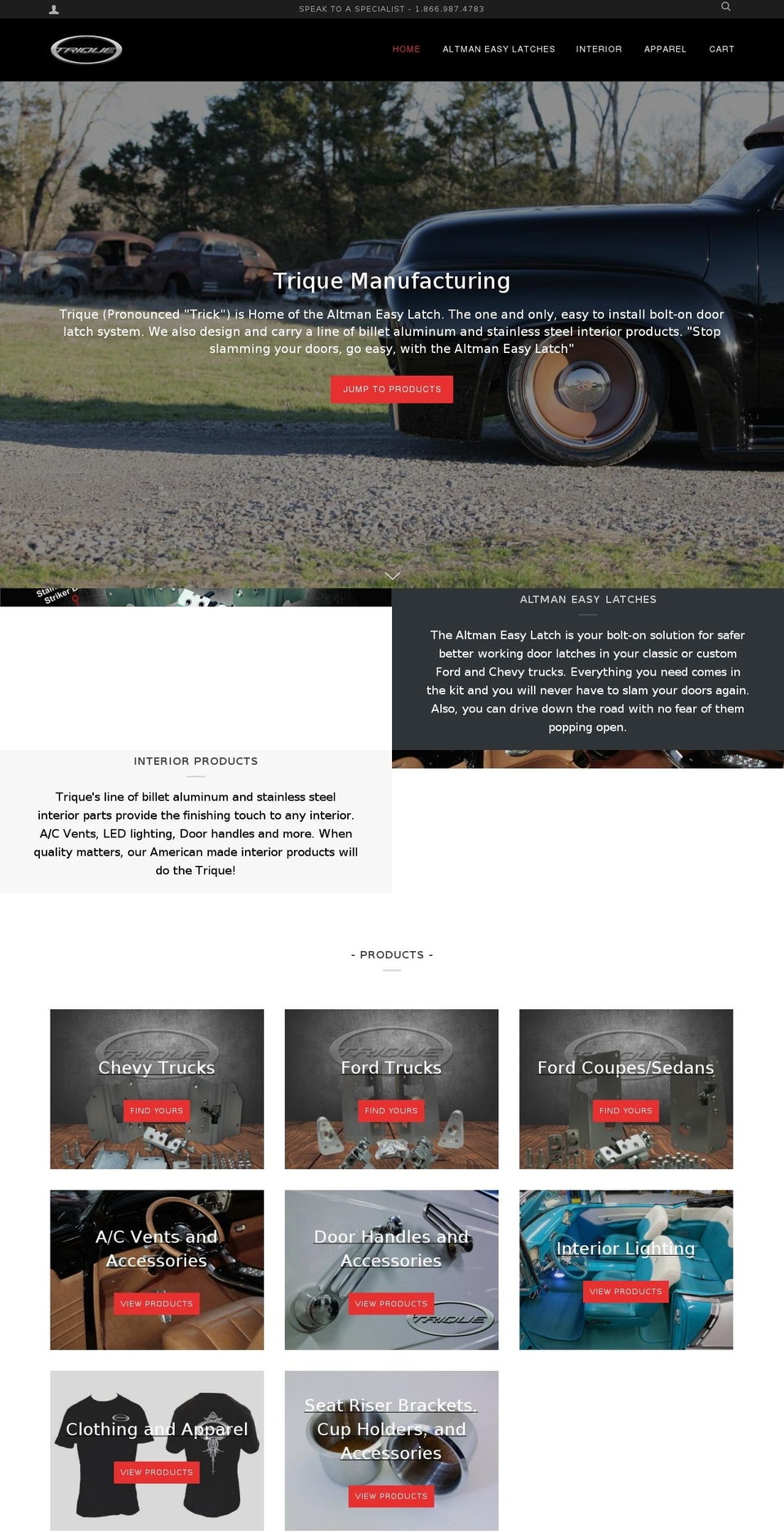 trickmanufacturing.com — Shopify storefront screenshot