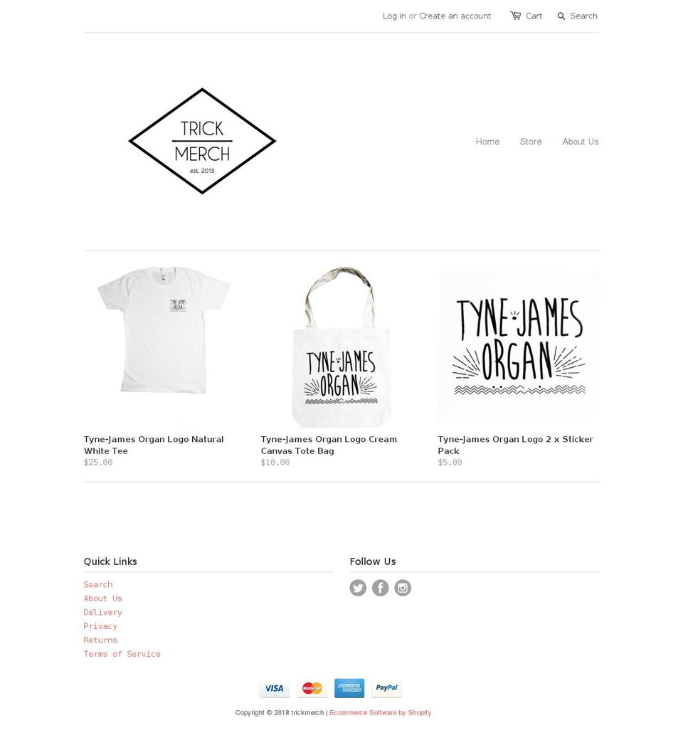 trickmerch.com — Shopify storefront screenshot