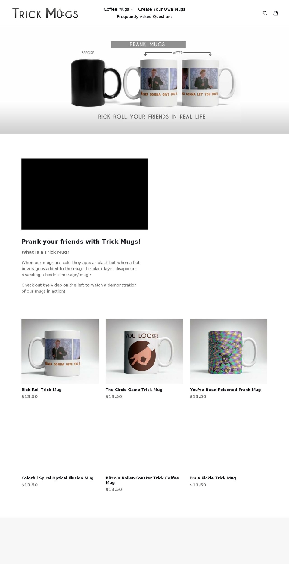 trickmugs.com shopify website screenshot