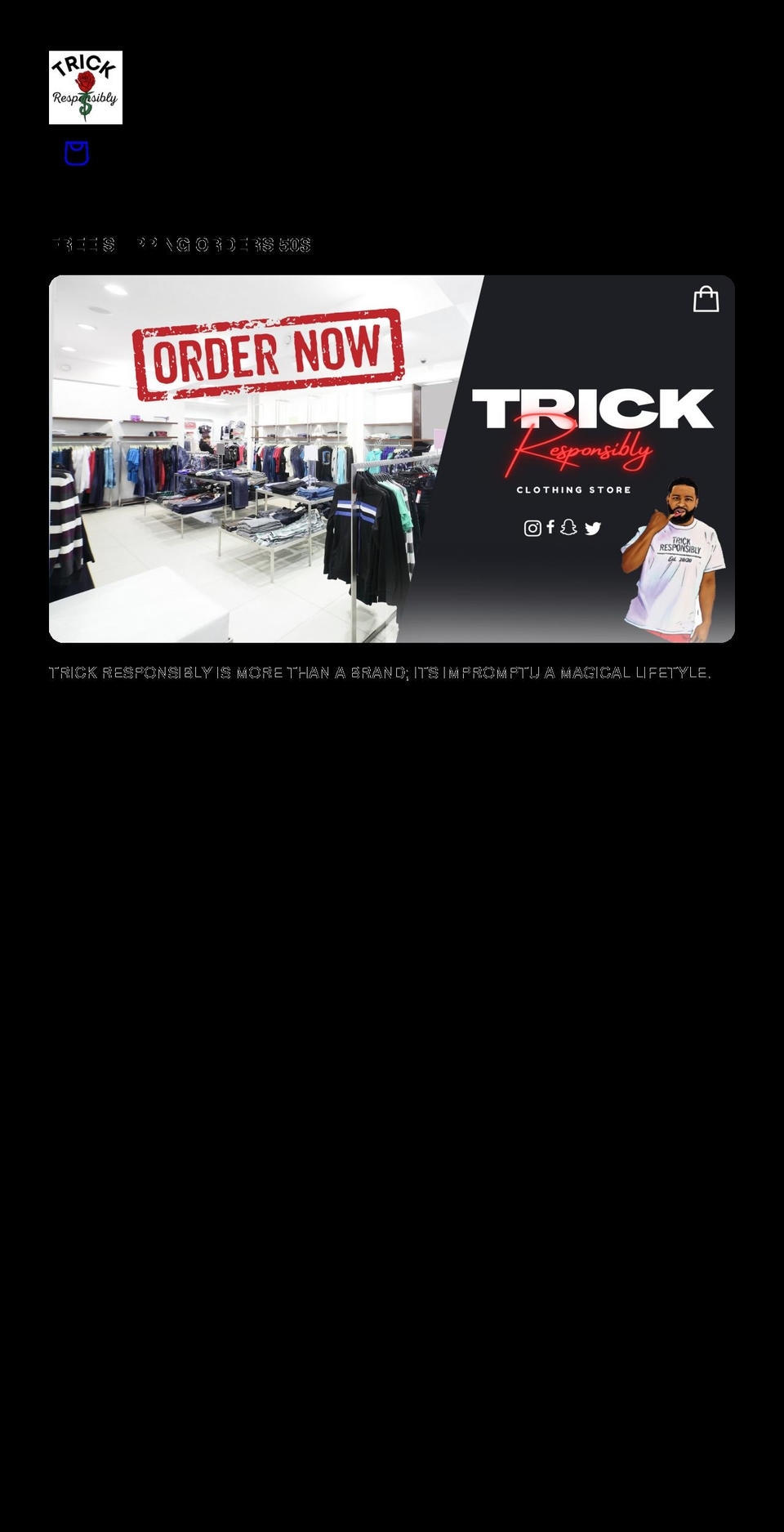 trickresponsibly.com shopify website screenshot