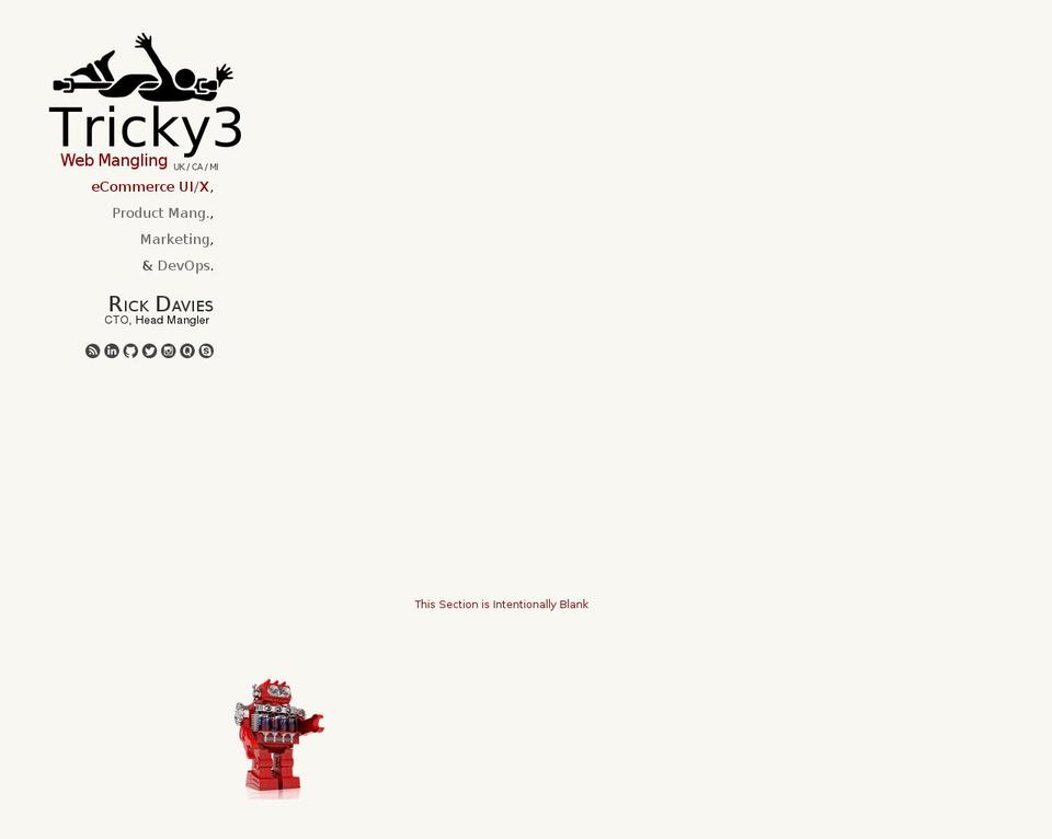 tricky3.uk shopify website screenshot