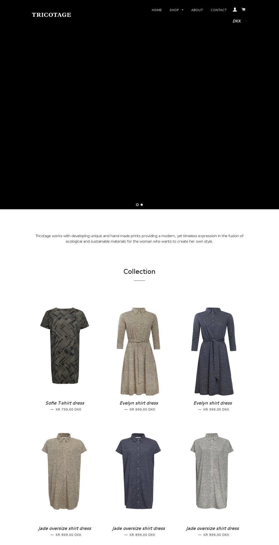 tricotage.dk shopify website screenshot