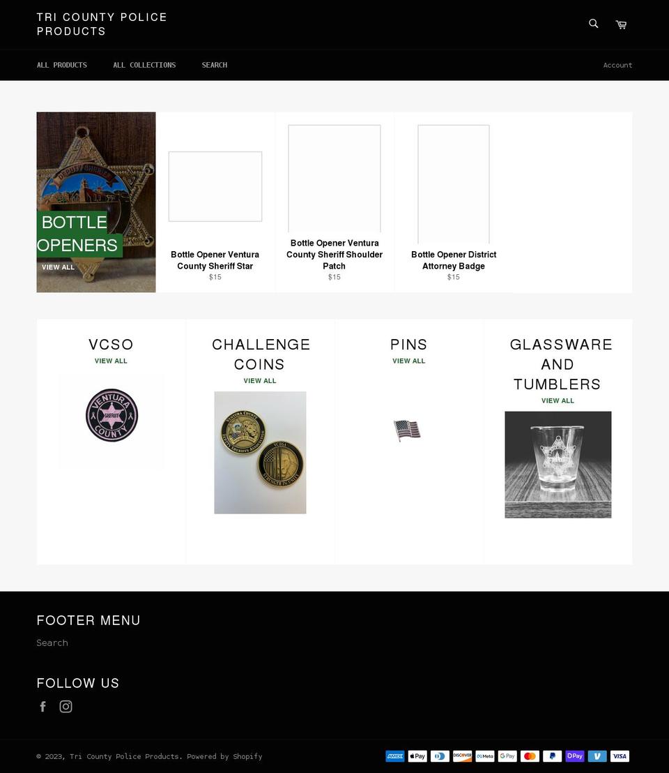 tricountypoliceproducts.com shopify website screenshot