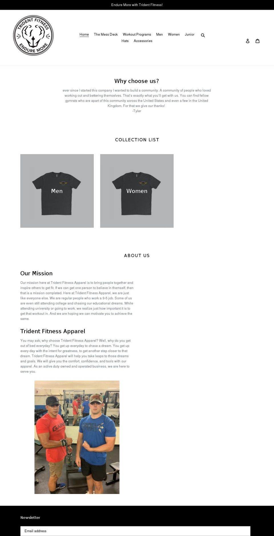 trident.fit shopify website screenshot