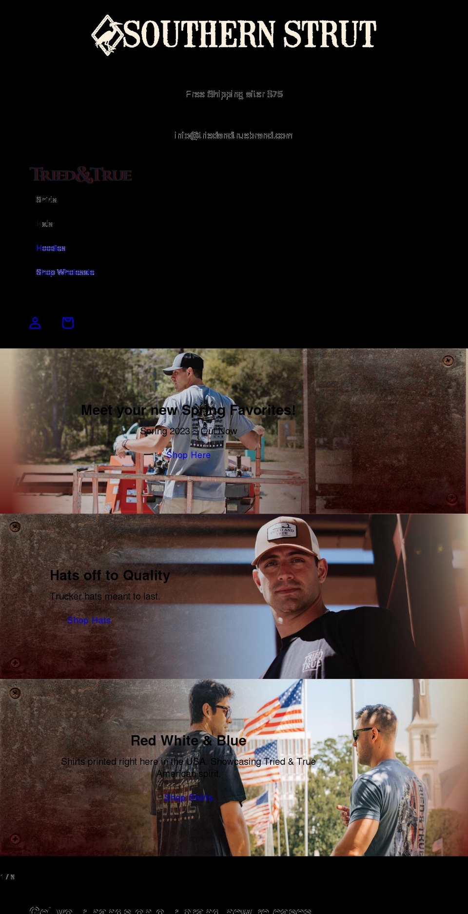 triedandtruebrand.com — Shopify storefront screenshot