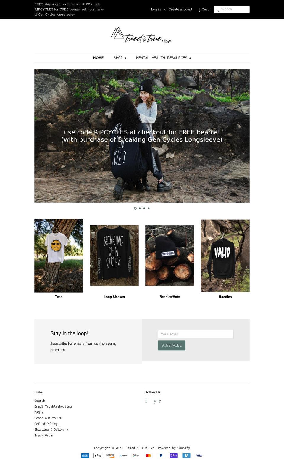 triedandtruexo.com shopify website screenshot