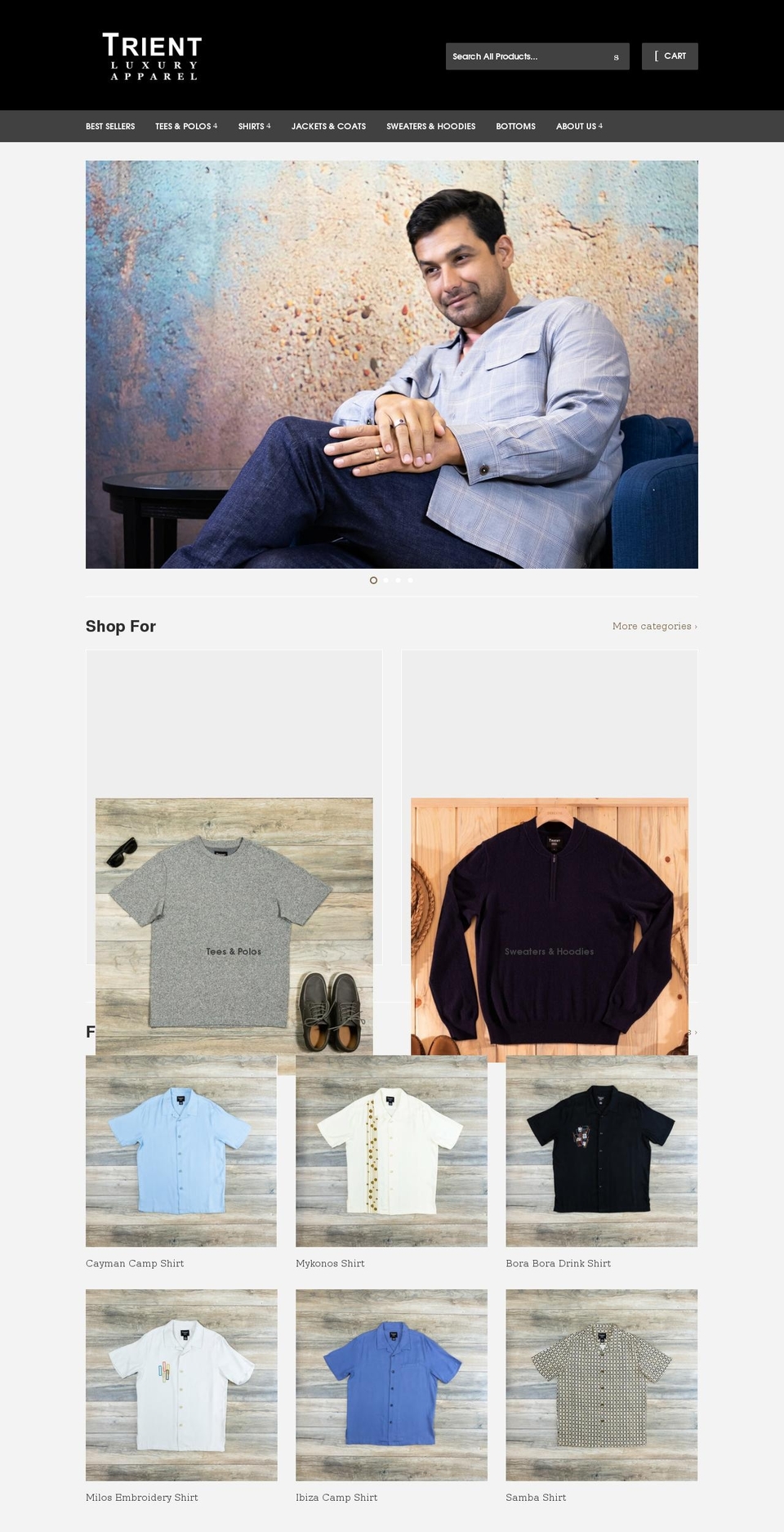 trientapparel.com shopify website screenshot