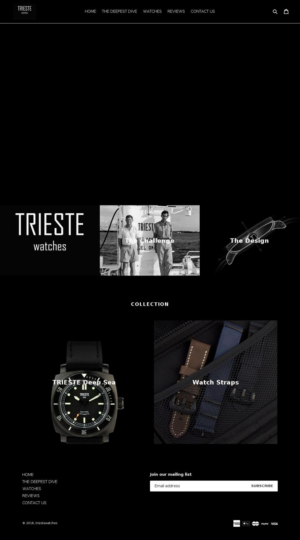 triestewatches.com shopify website screenshot