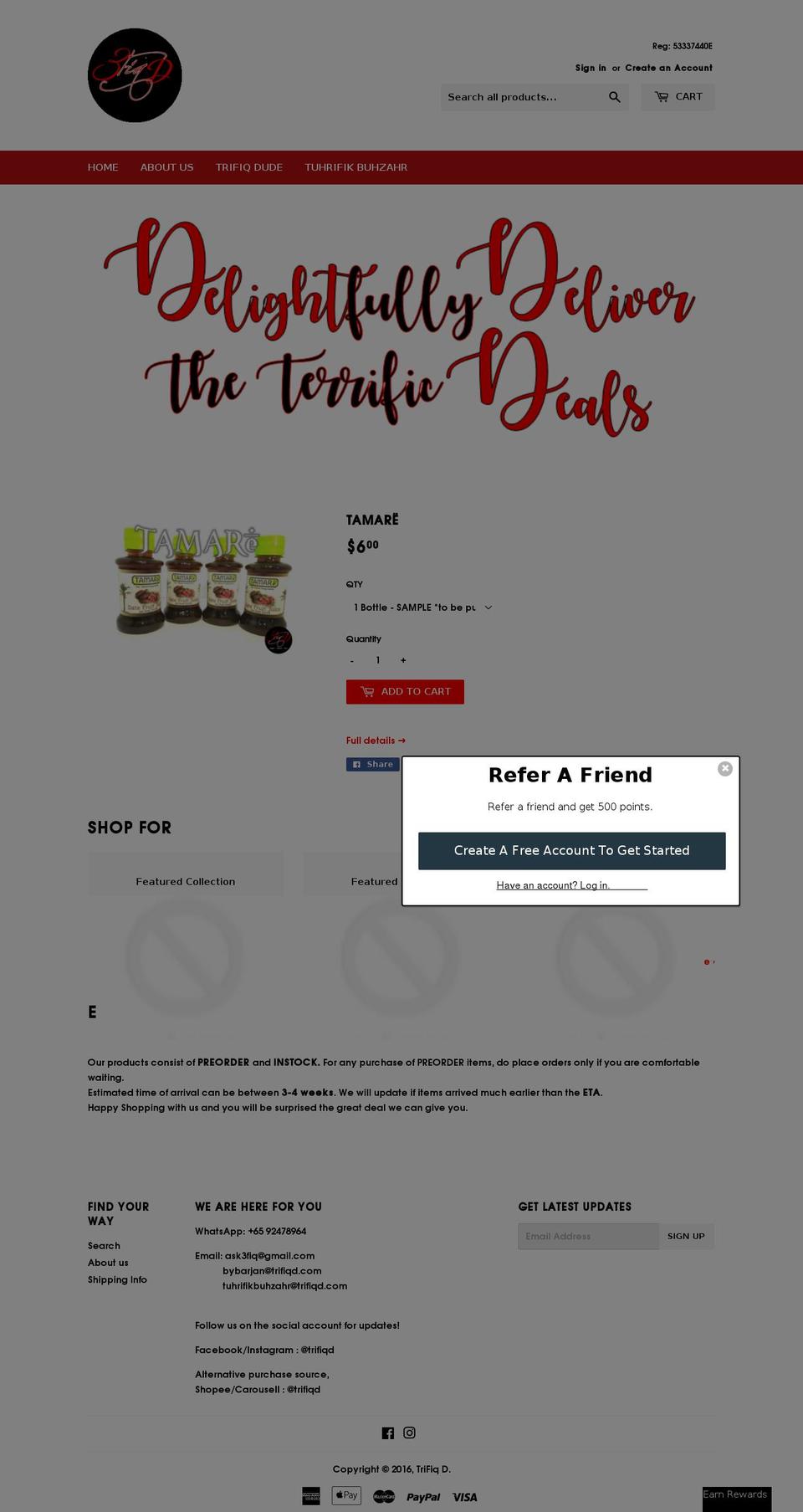 trifiqd.com shopify website screenshot