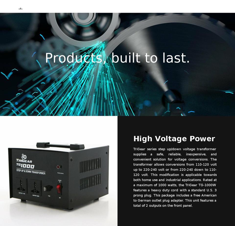 trigearproducts.com shopify website screenshot