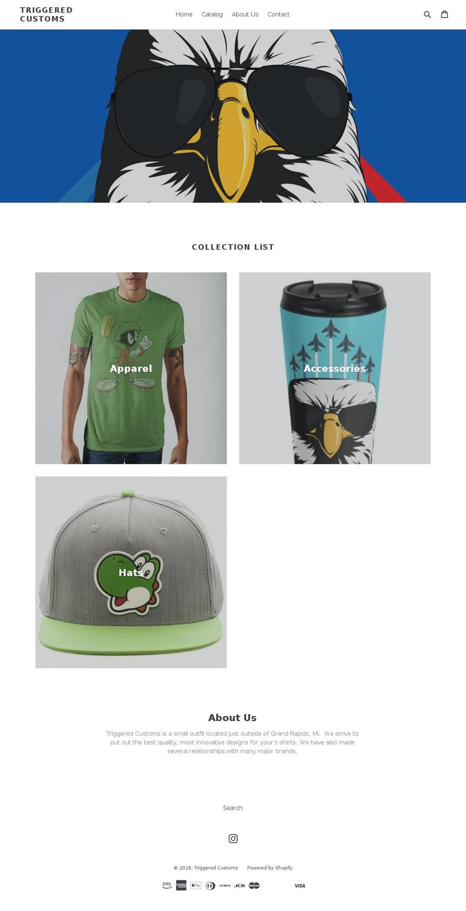 triggeredcustoms.com shopify website screenshot
