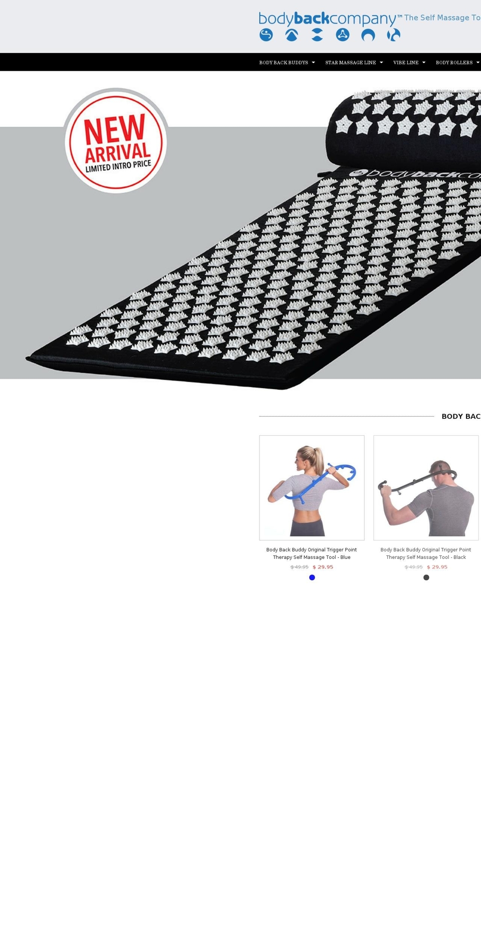 Bodyback.Com V.1.2.3 - New Product Banners Shopify theme site example triggerpointmassager.com