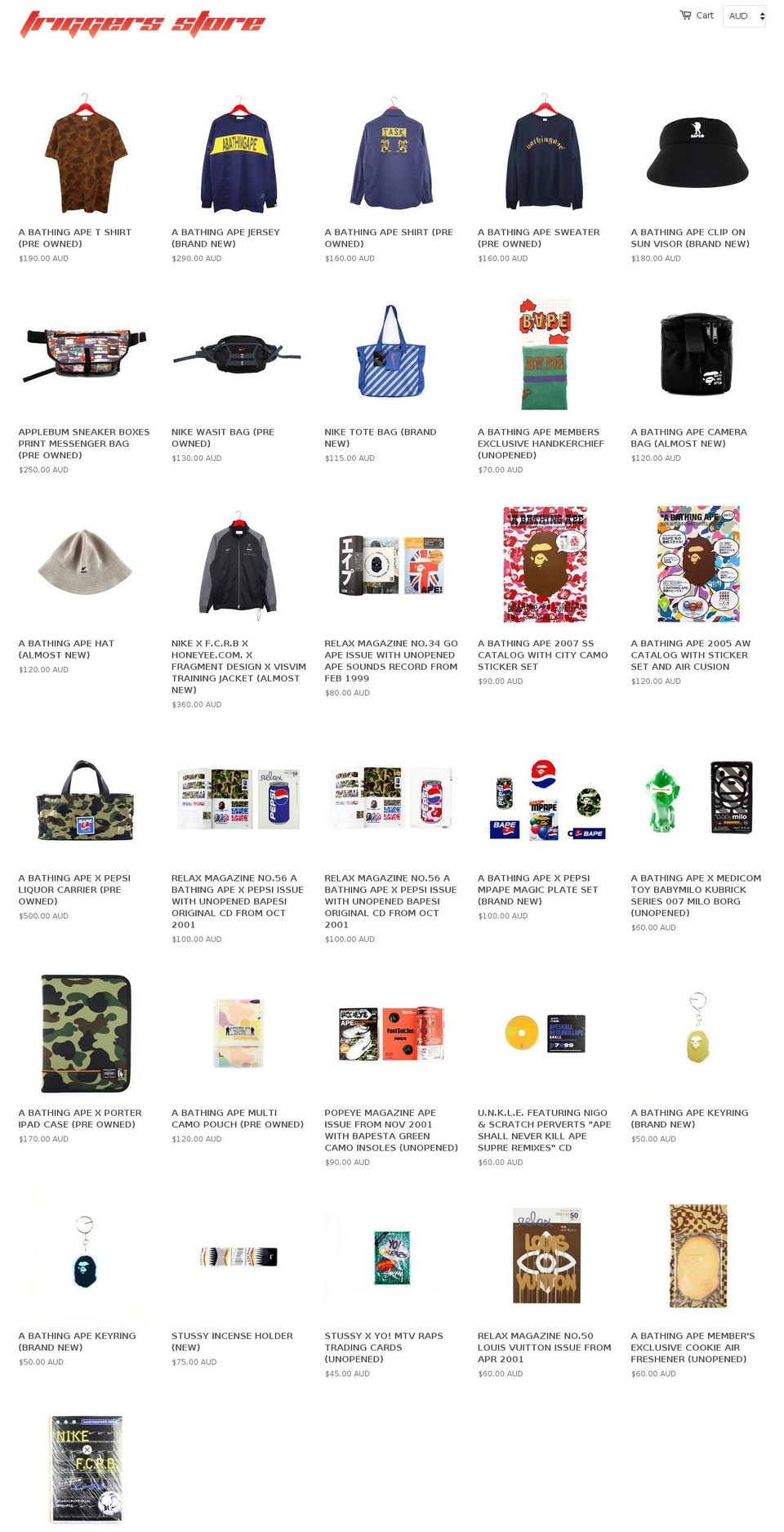 triggers-store.com — Shopify storefront screenshot