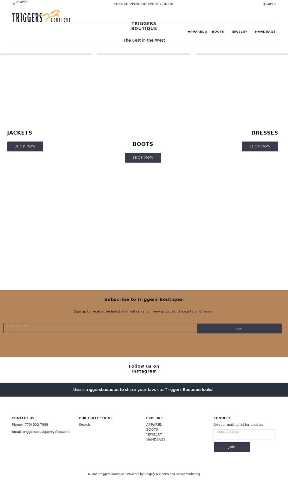 triggersreno.com shopify website screenshot