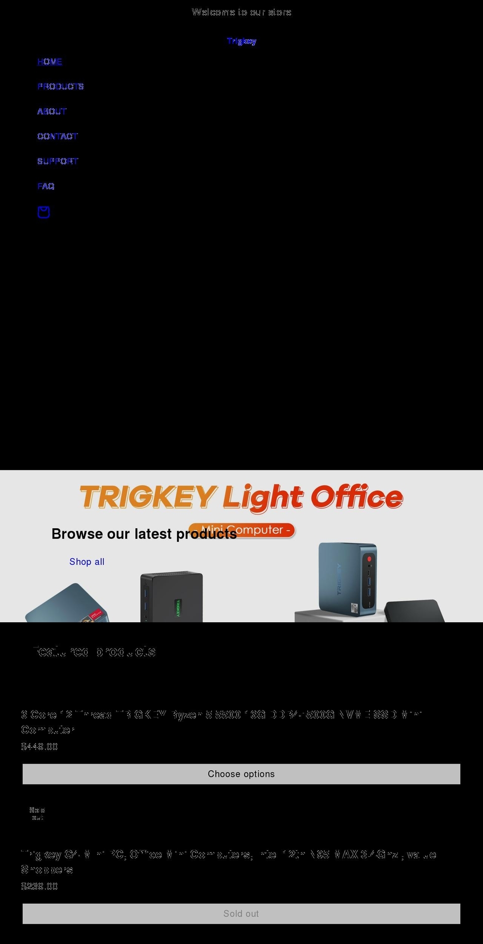 trigkey.com shopify website screenshot