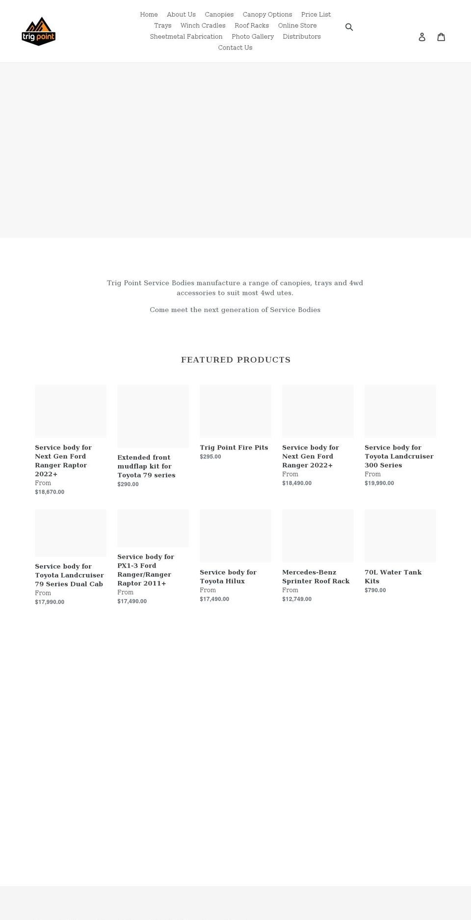 trigpoint.com.au shopify website screenshot