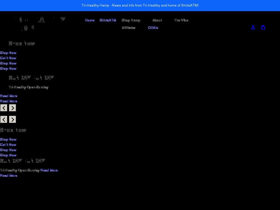 trihealthyhemp.com shopify website screenshot