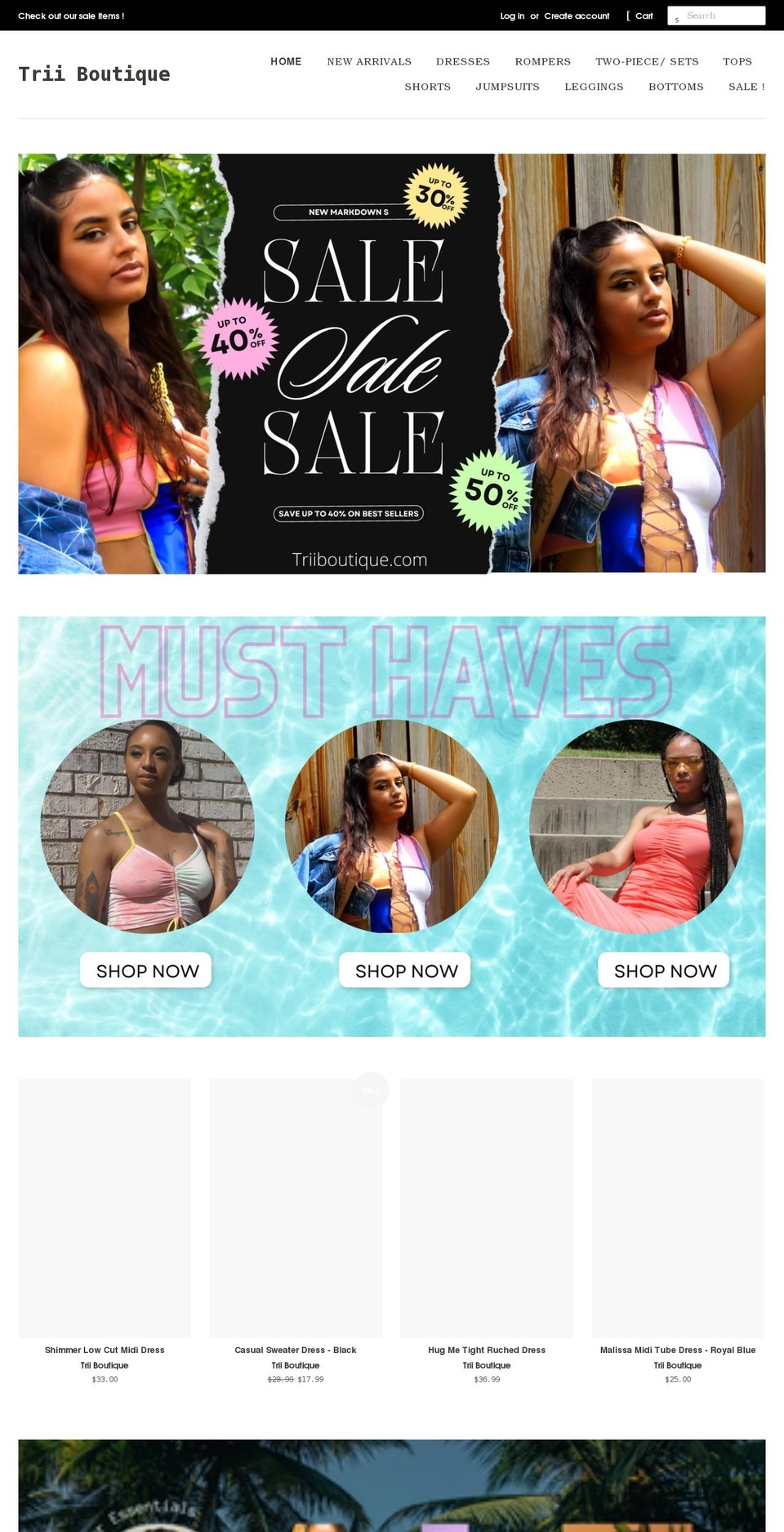 triiboutique.com shopify website screenshot