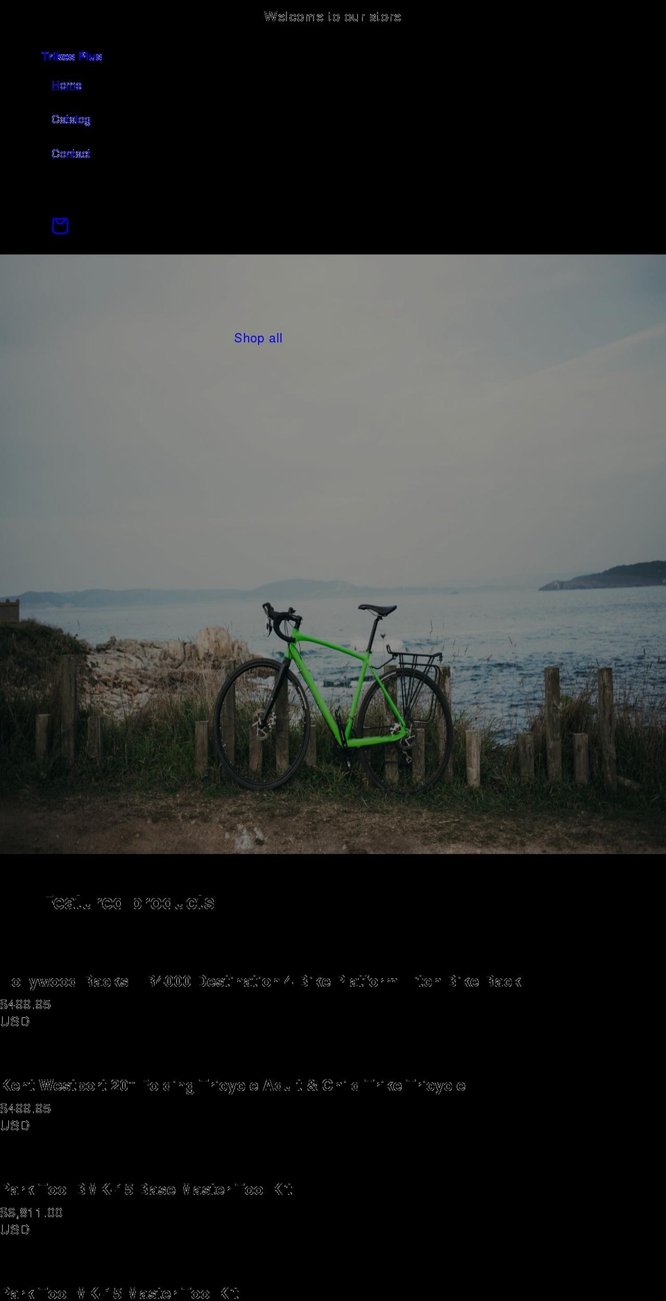 trikesplus.com shopify website screenshot