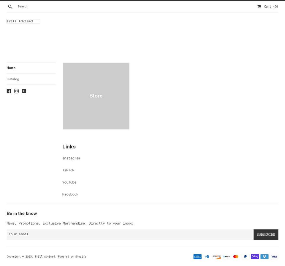 trilladvised.com shopify website screenshot