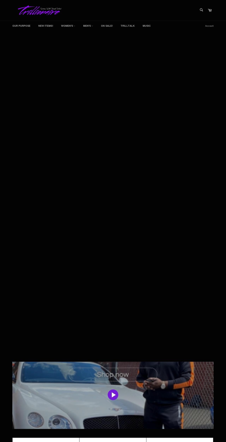 trillionairevisions.com shopify website screenshot