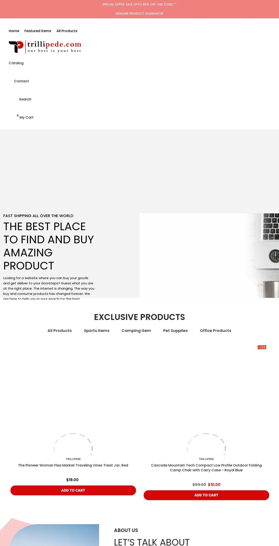 trillipede.com shopify website screenshot