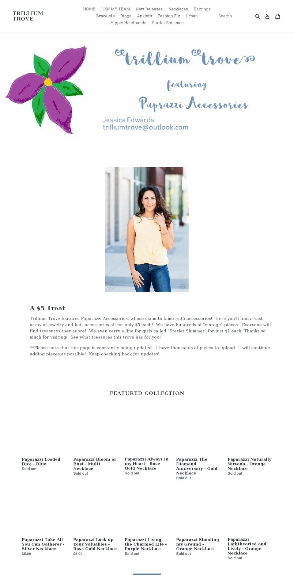 trilliumtrove.com shopify website screenshot