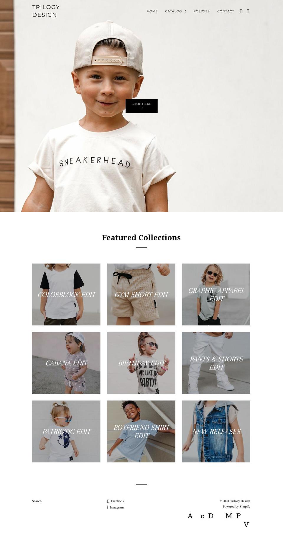 trilogy-design.myshopify.com shopify website screenshot