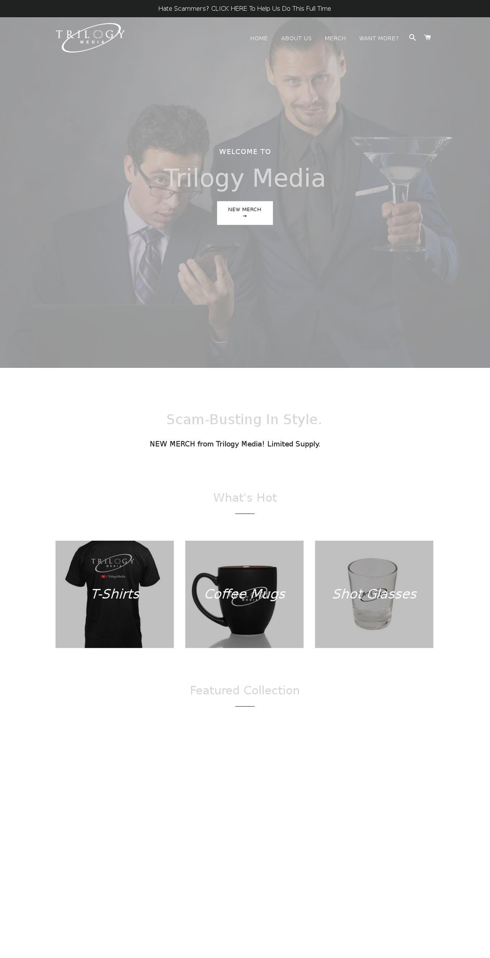 trilogymediainc.com shopify website screenshot