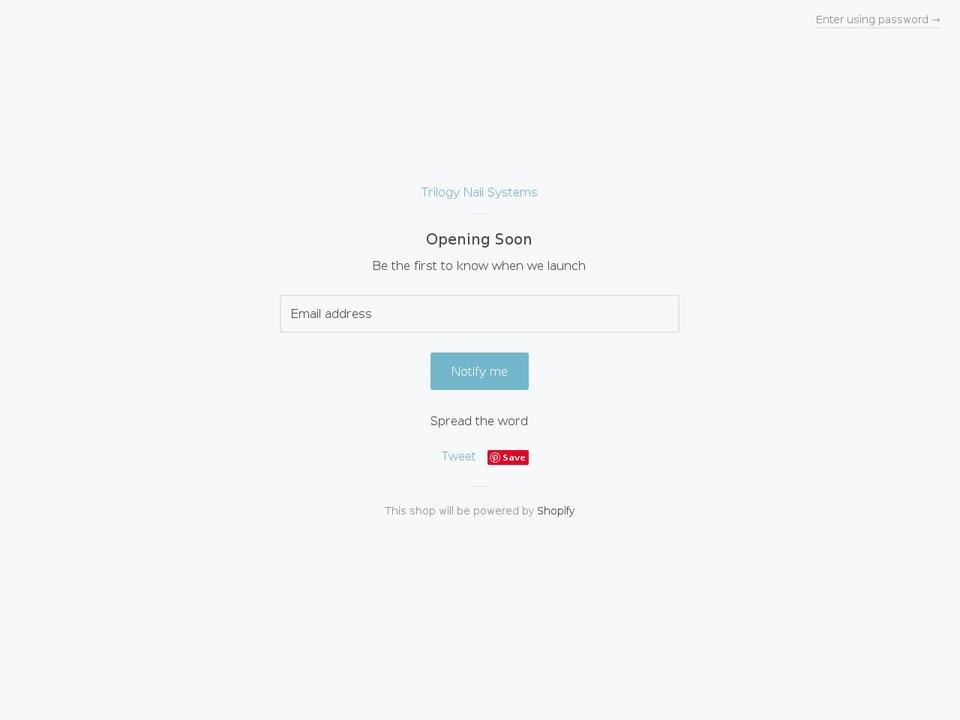 trilogynailsystems.com — Shopify storefront screenshot