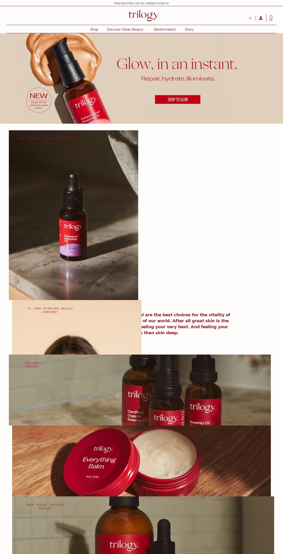 trilogyproducts.co.uk shopify website screenshot