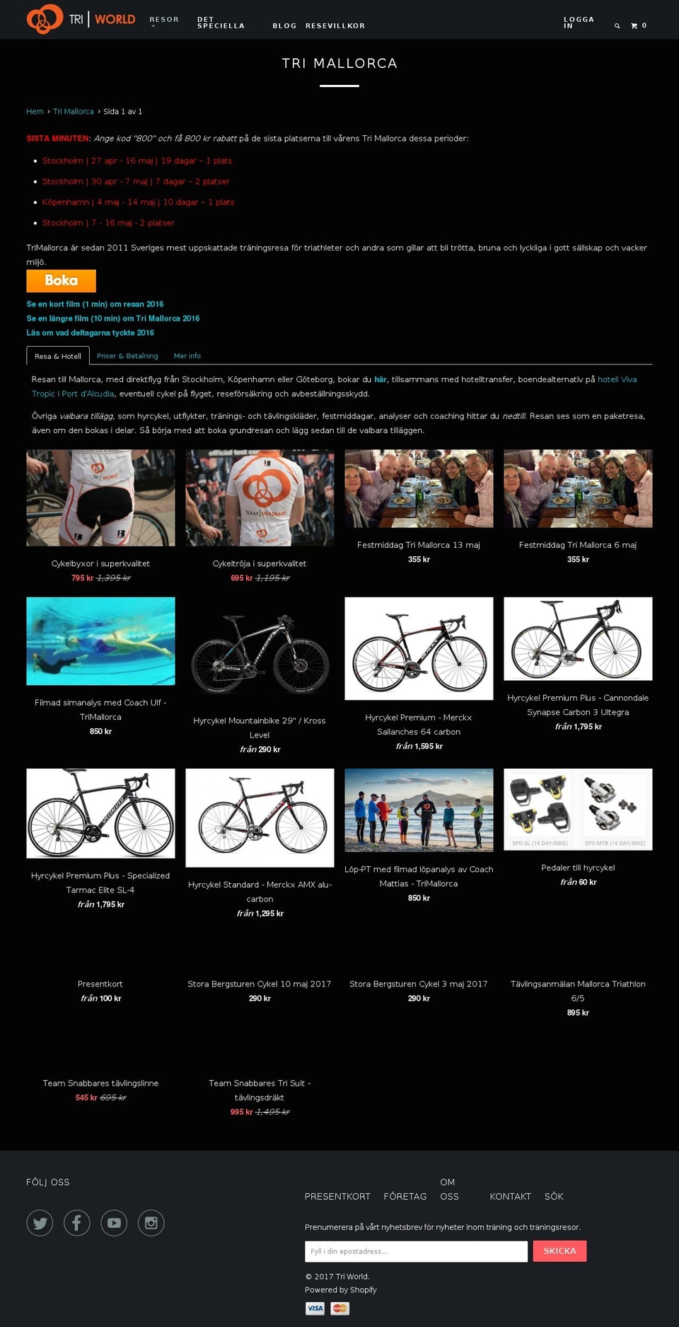 trimajorca.com shopify website screenshot