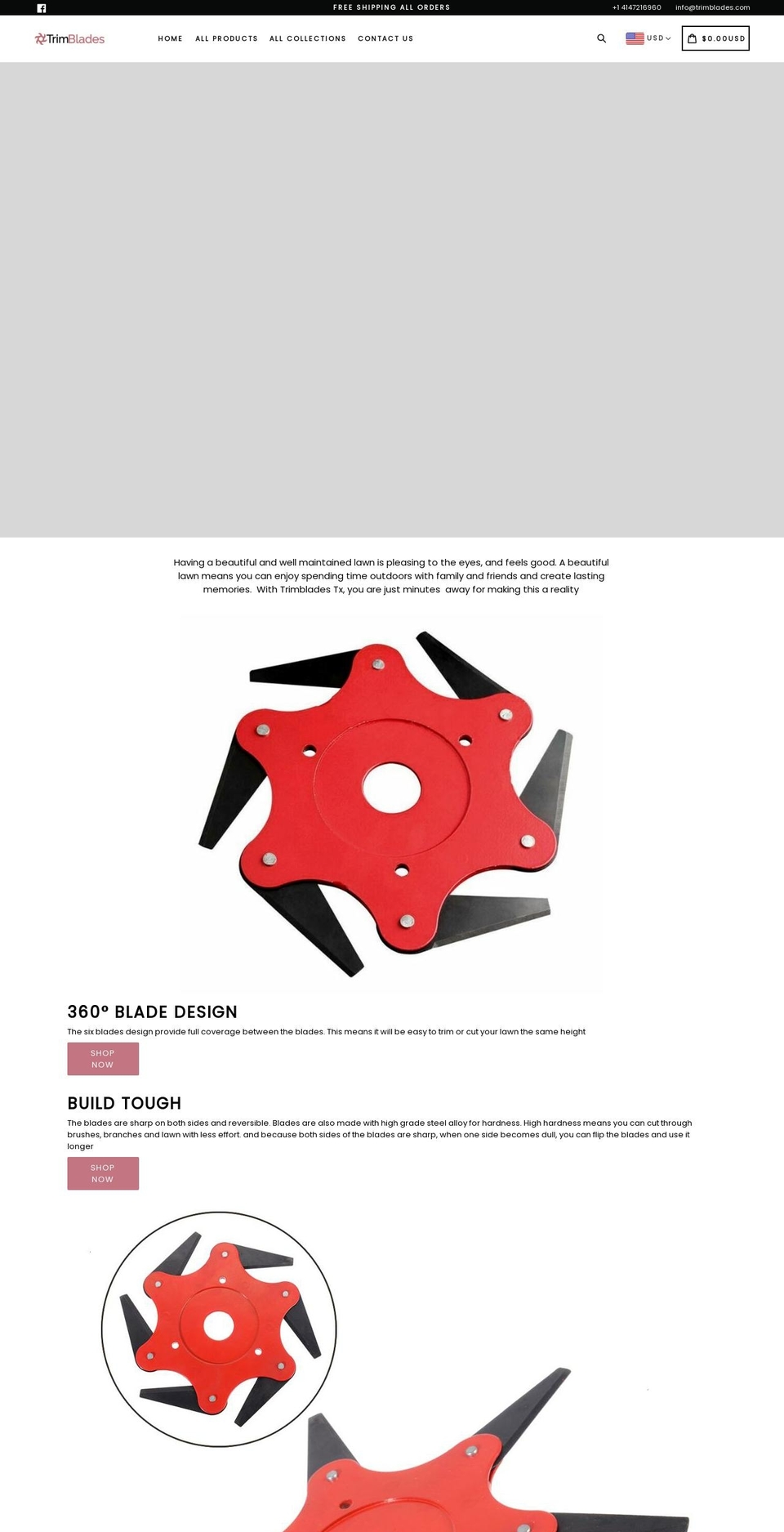 trimblades.com shopify website screenshot