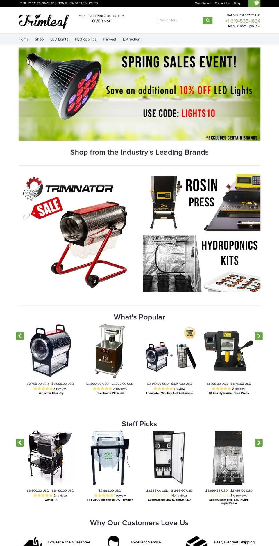 trimleaf.com shopify website screenshot