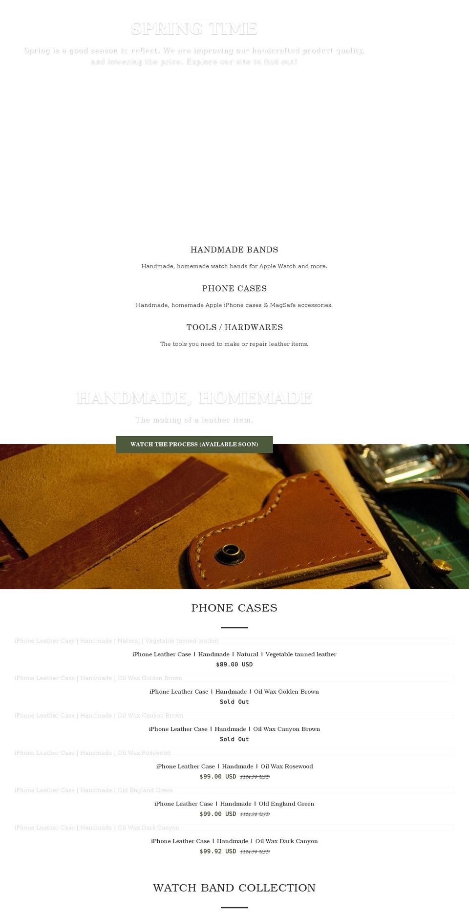 trimleather.com shopify website screenshot