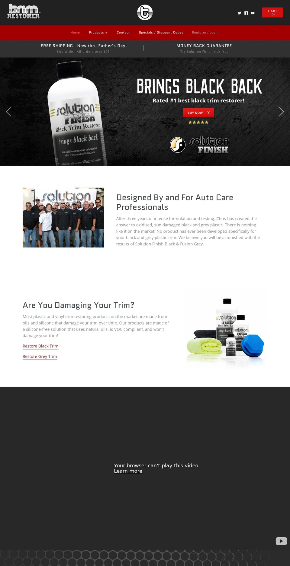 trimrestorer.com shopify website screenshot