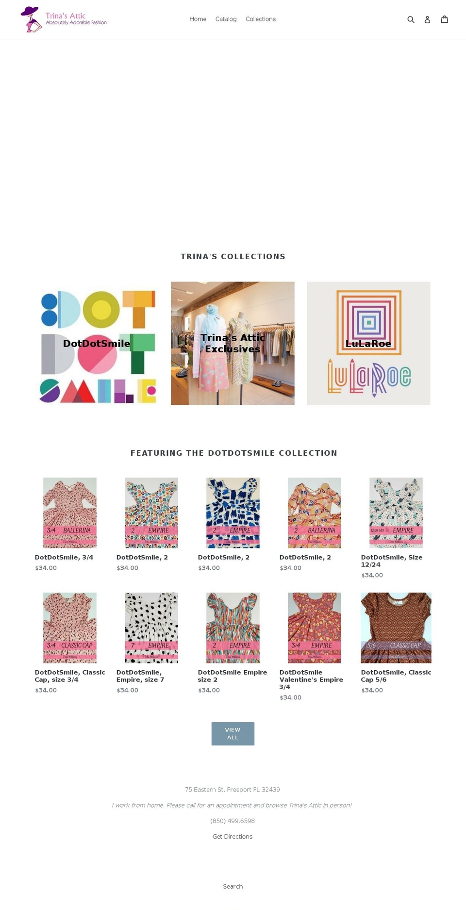 trinasattic.com — Shopify storefront screenshot