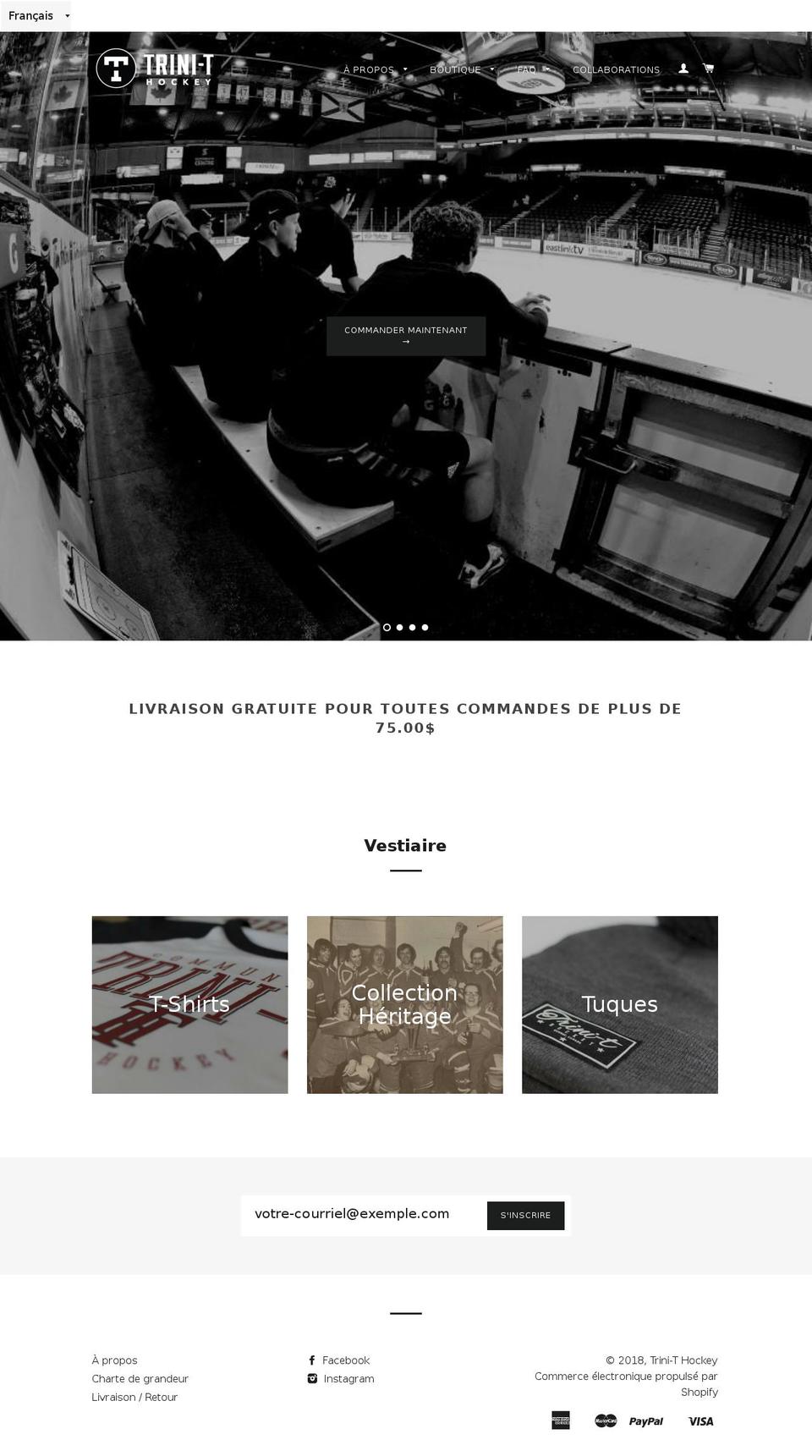 trinithockey.com shopify website screenshot
