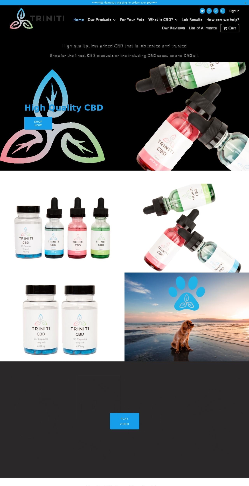 triniti-cbd.com — Shopify storefront screenshot