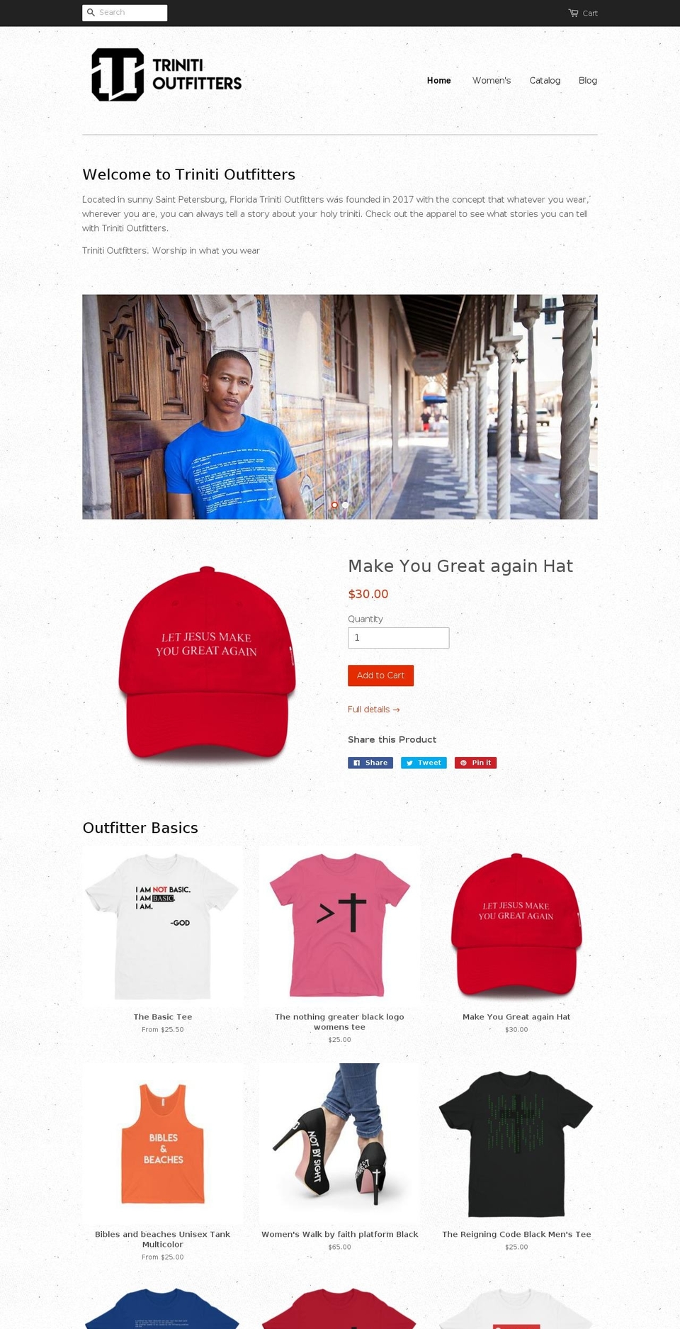 trinitioutfitters.com — Shopify storefront screenshot