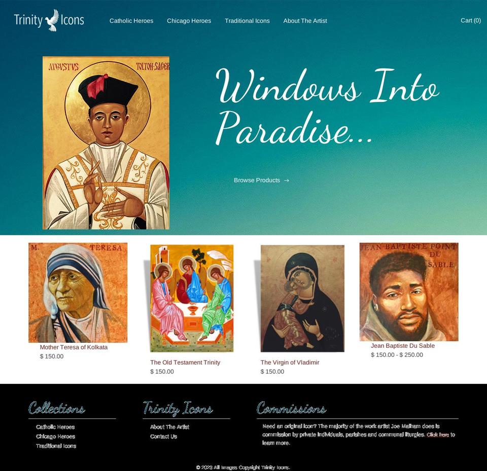 Trinity Shopify theme site example trinity-icons.myshopify.com