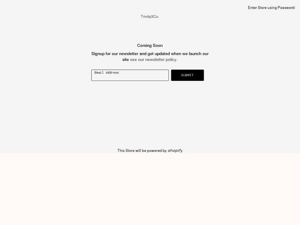 trinity3items.com shopify website screenshot