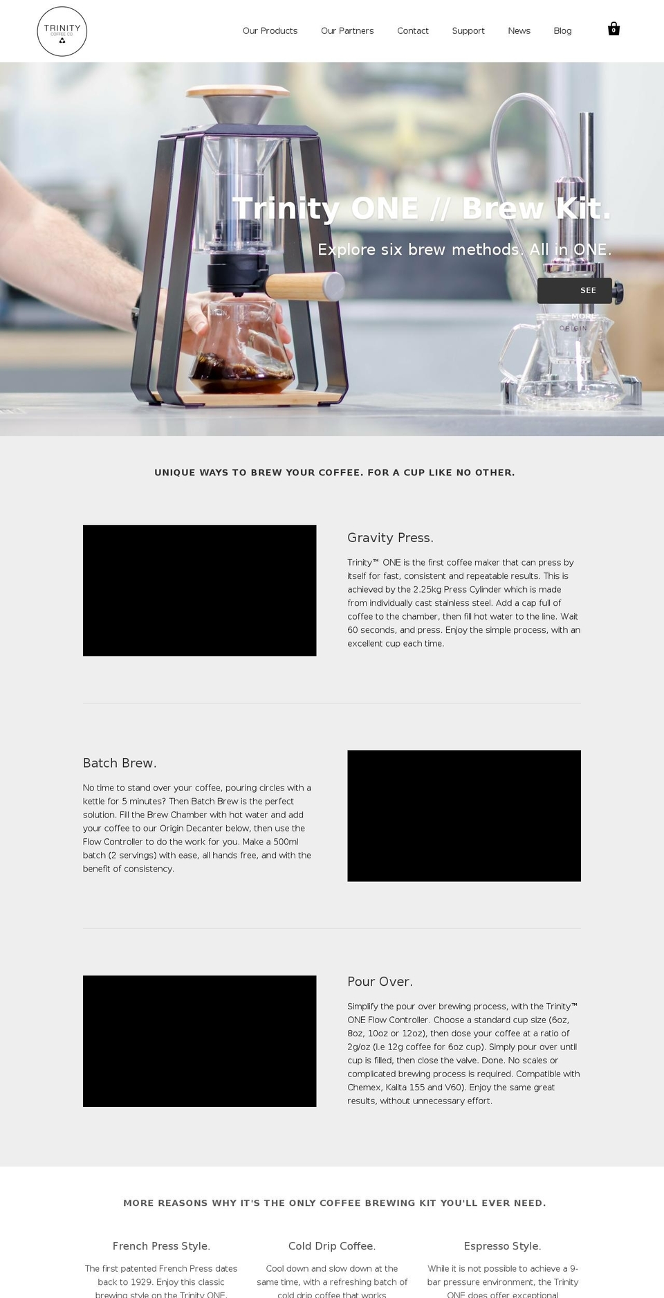 trinitycoffee.co shopify website screenshot