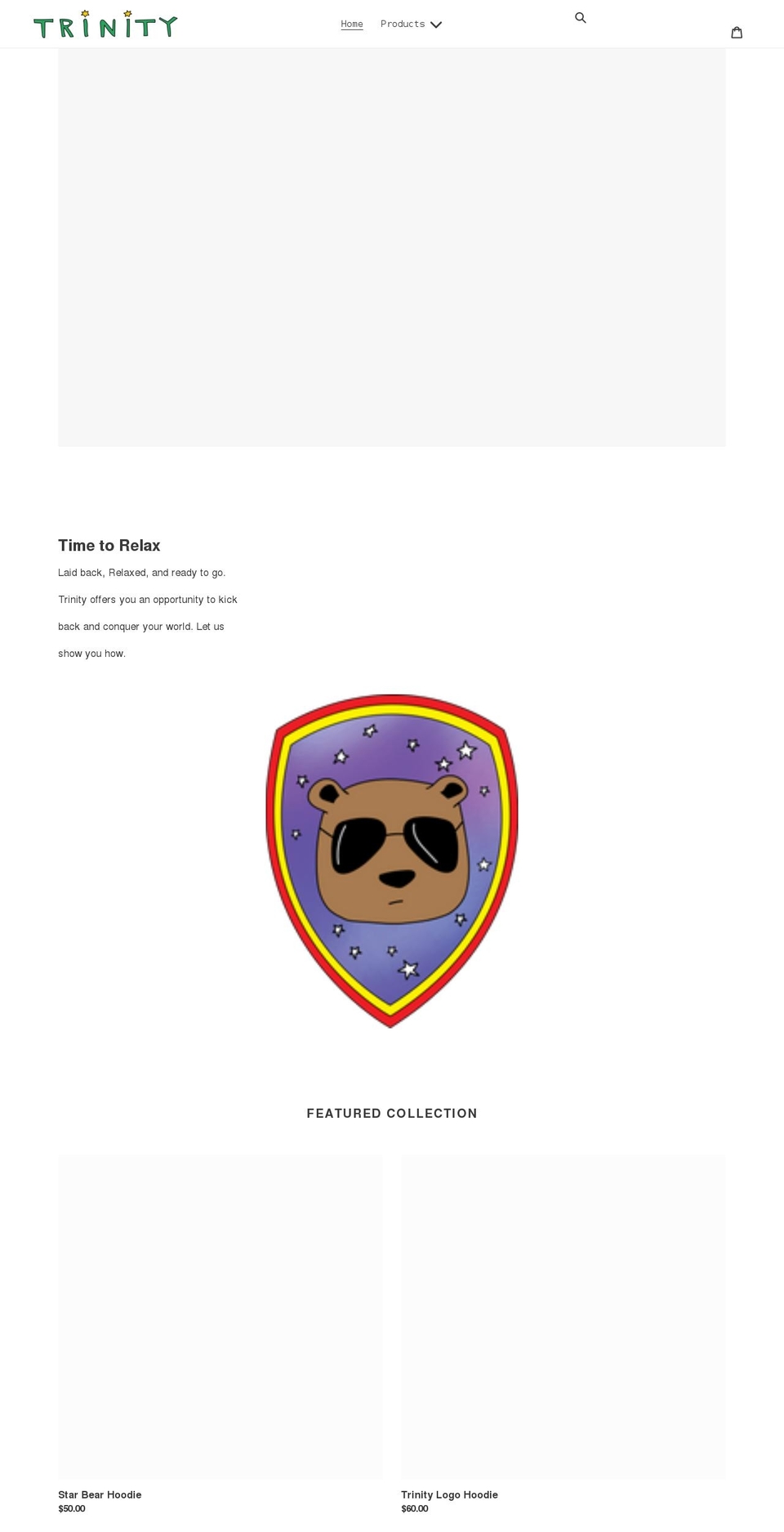 trinitycreativestudios.com shopify website screenshot