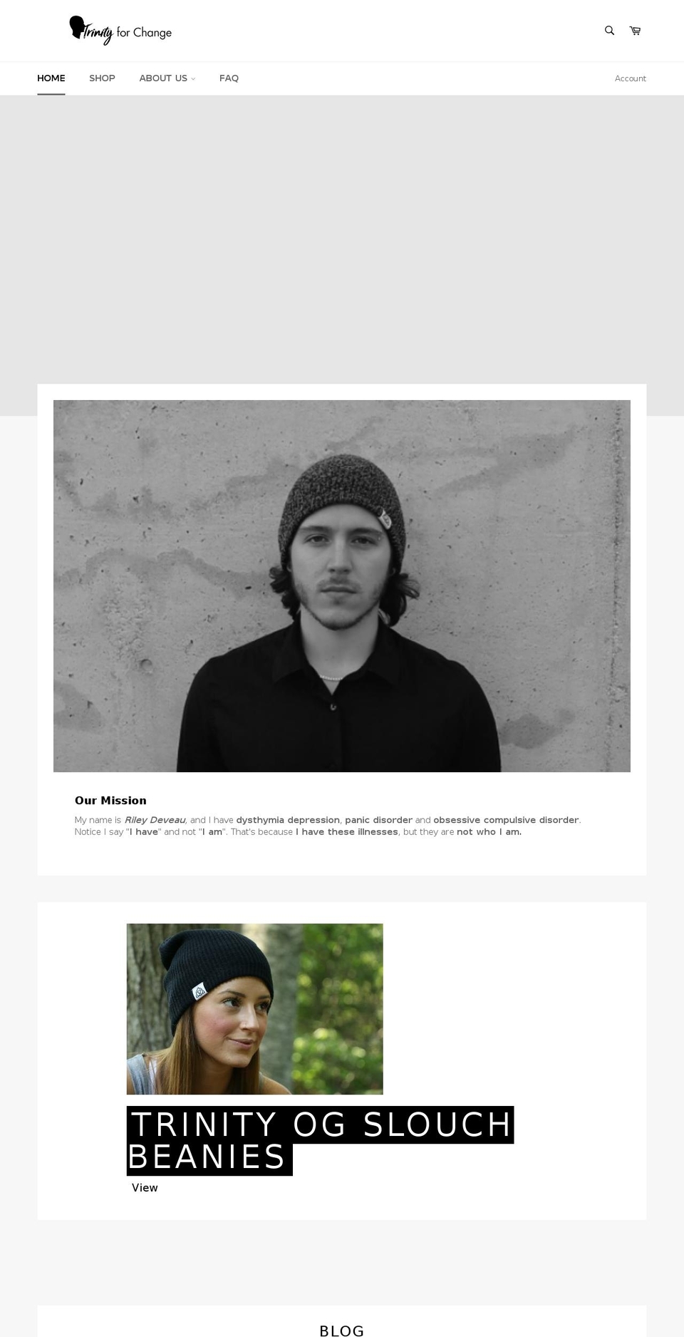 trinityforchange.com — Shopify storefront screenshot