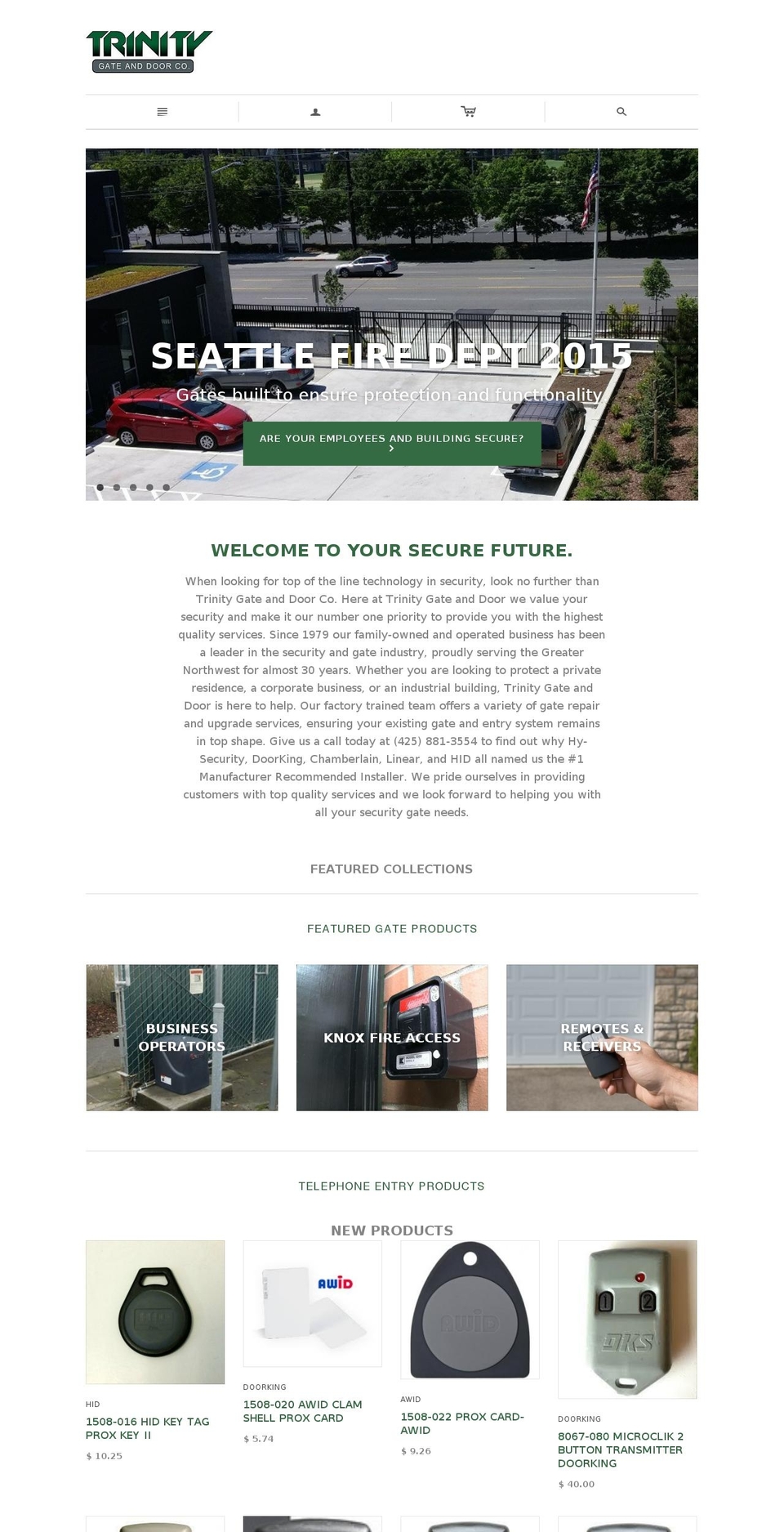 trinitygate.com shopify website screenshot