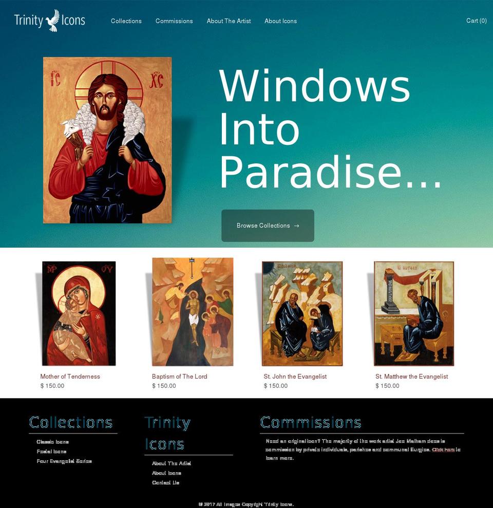 Trinity Shopify theme site example trinityicons.com